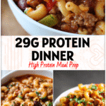 A bowl of creamy Chili Mac And Cheese made with lean ground turkey, macaroni, and vegetables for a healthy quick dinner.